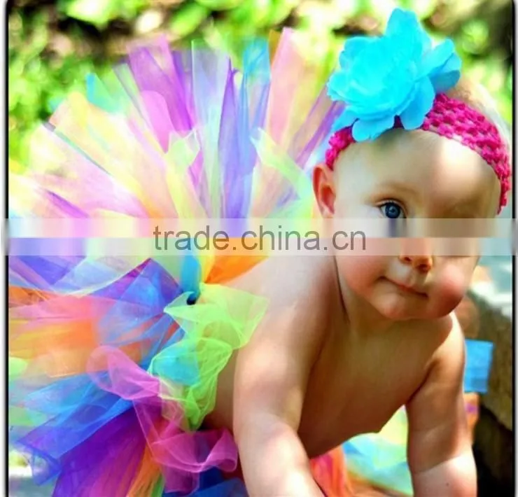2016 Newest Baby Girls Pettiskirt Tutu For Party Wedding Kids Rainbow Tutu Skirt