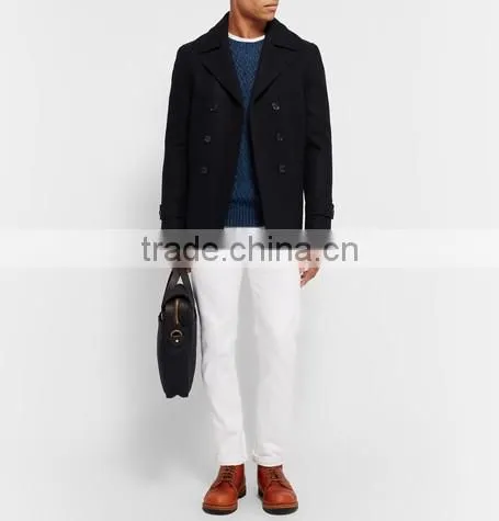 High Quality China Customed Latest Sweater Designs for Men Ribbed Trims Wool Blend Sweater