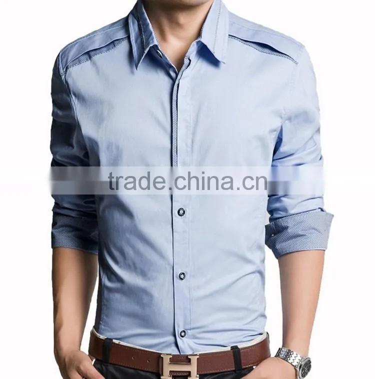 Solid Color Plain Dyed Casual Mens Shirts