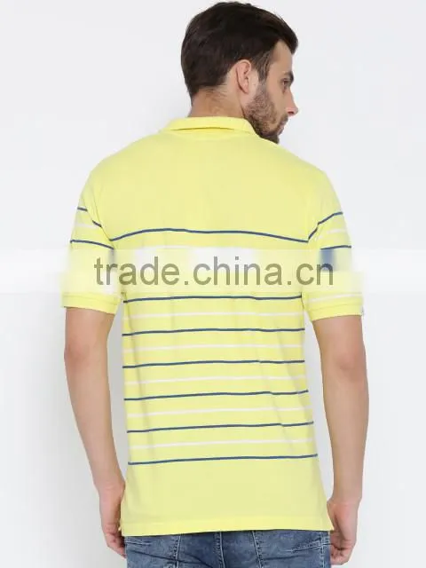 2017 Guangzhou Shandao Garment OEM Customized 180g 100% Cotton Men Striped Short Sleeve Polo Shirt