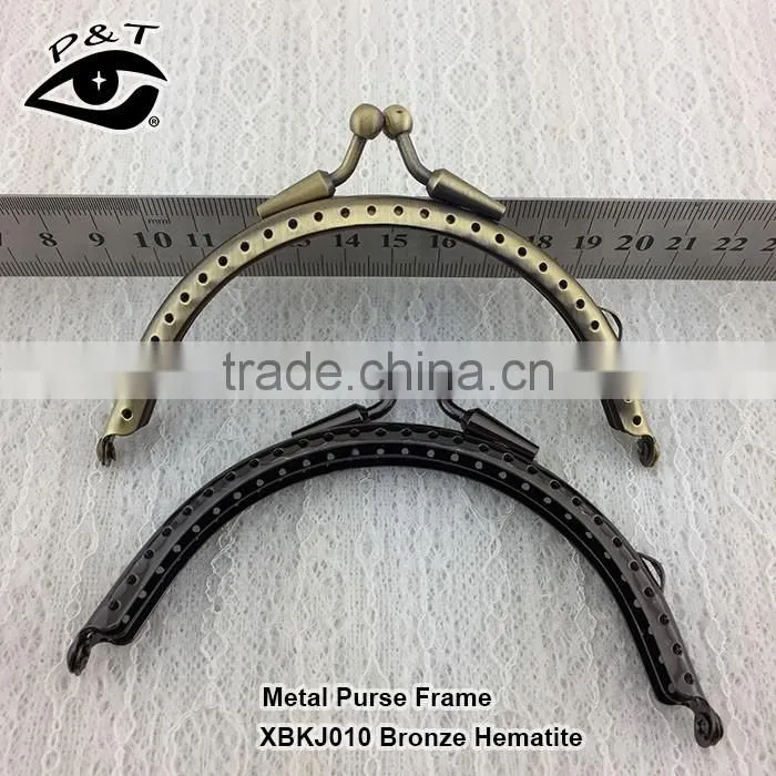 11CM half round shape bronze color with holes metal purse frames for handbags