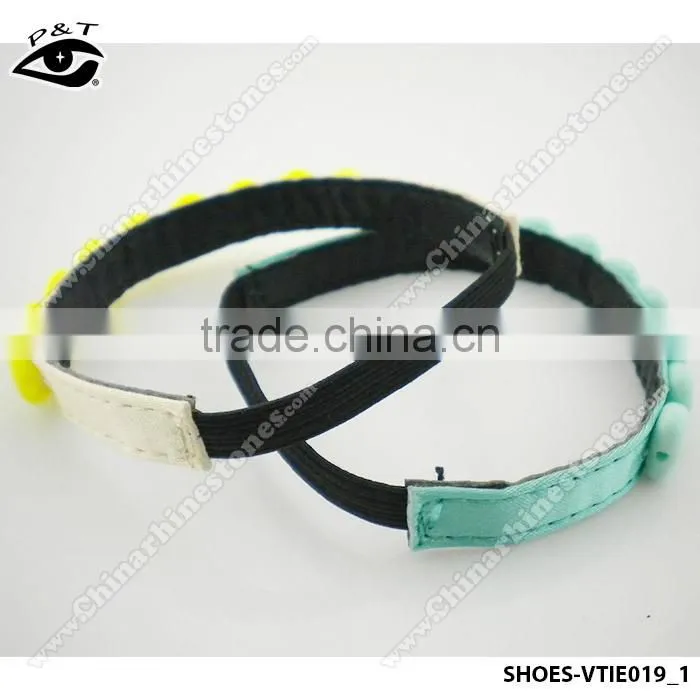 6 Colors Heart Design Not-slip lace Elastic Shoe Straps Decorative shoe strap