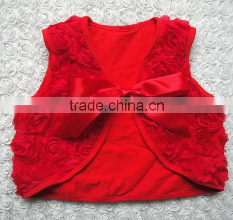 Colored Flower Ribbon Straps Spring Baby Girls Waistcoat
