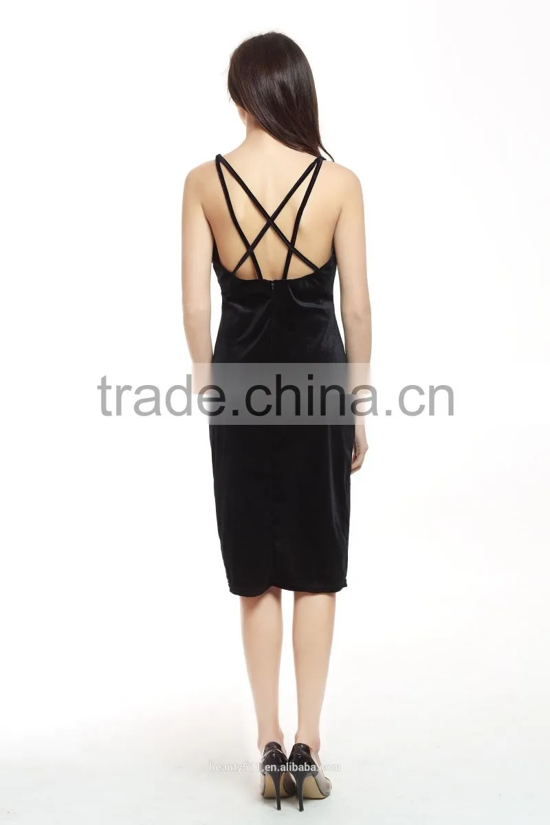 The Cross backless Europe and the United States package hip bandage skirt sexy dress SD08