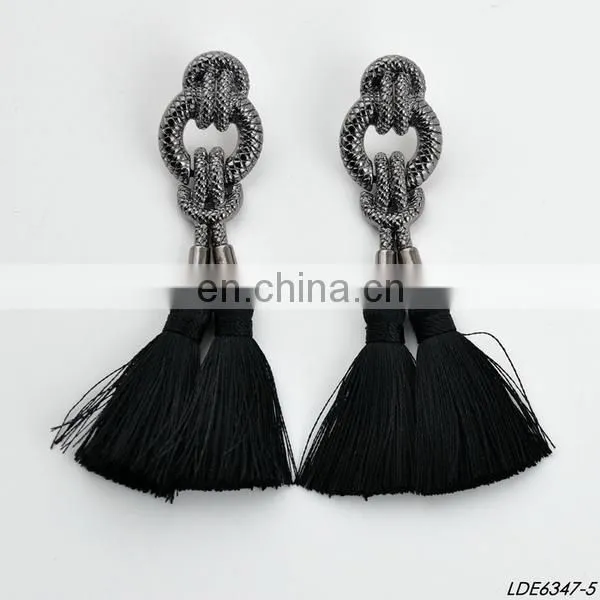 Hand made tassel dangle earstuds dangle bridesmaid earrings
