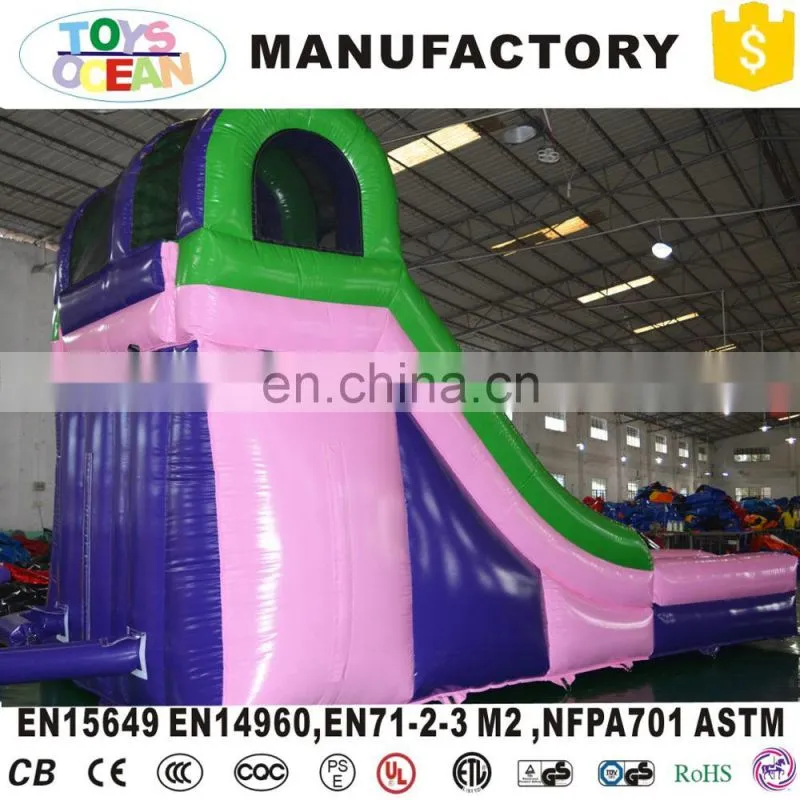 single lane 0.55mm PVC tarpaulin inflatable dry slide for kids climbing