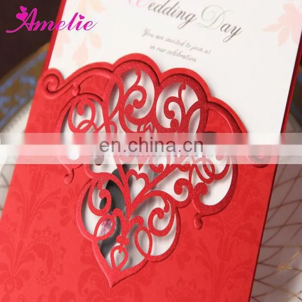 ACW2007 Red Stock Lovely Wedding Invitations Cards