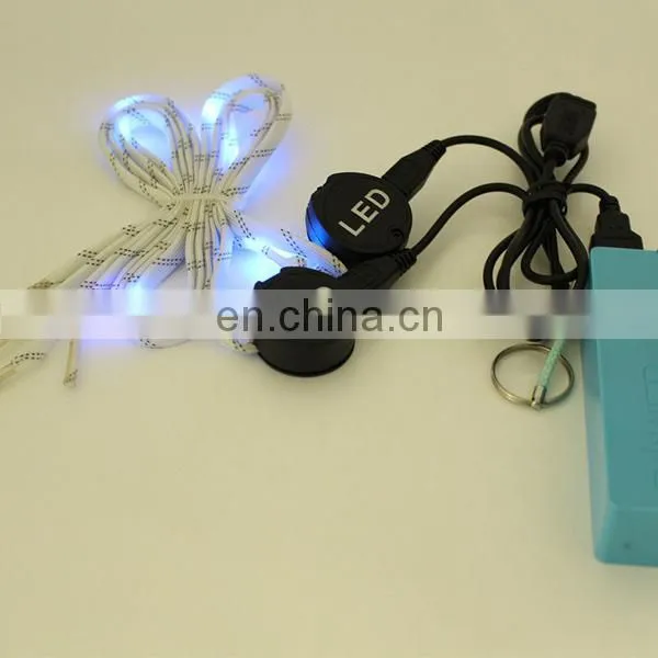 Hot sale USB led shoelaces with battery for sport