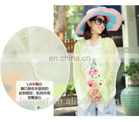 2015 summer Uv protection hand-painted raglan sleeves shawls(PP540EL-P)