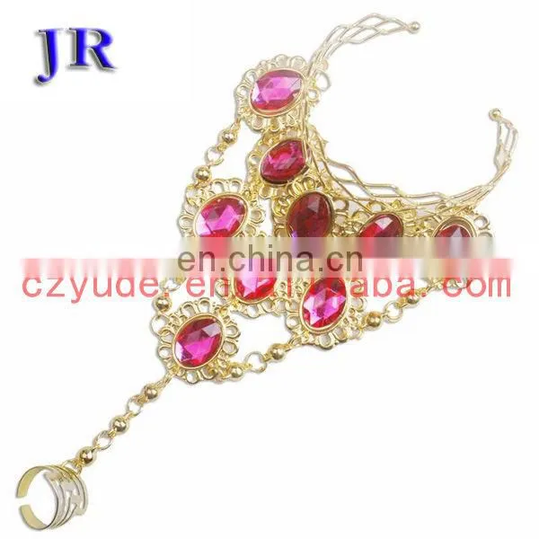 Tribal stylish diamond belly dance bracelet hand chain jewelry P-9001#