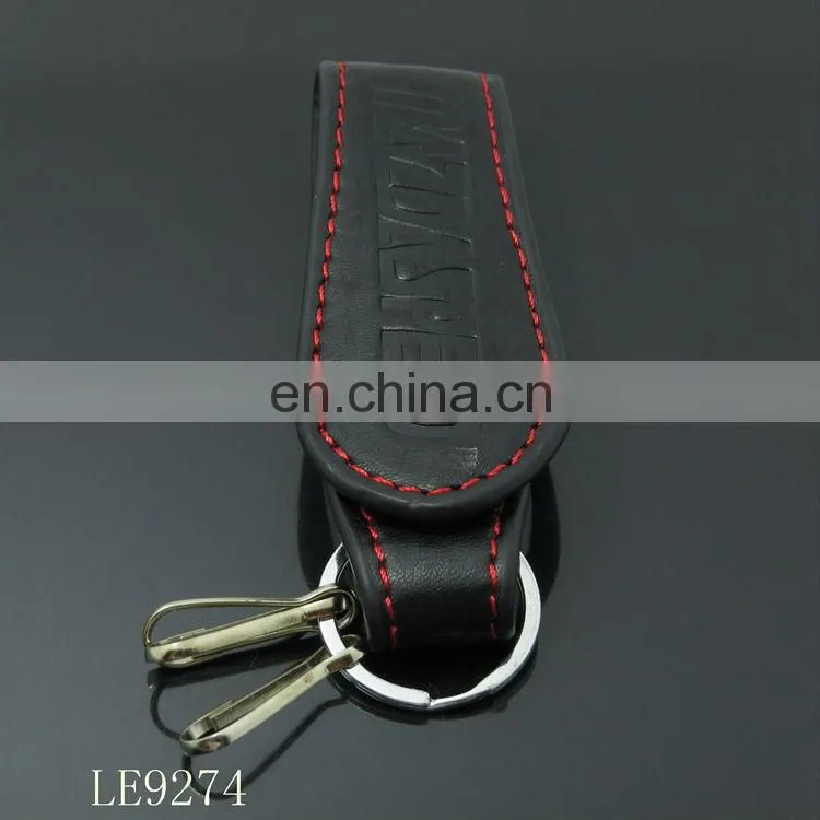 Fashionable metal leather keychain