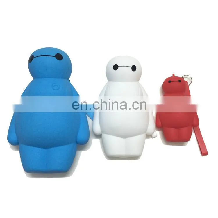 Cute Kawaii Baymax Shape Car Key Holder Promotion Girls Wallet Wristlet Fashion Ladies Mini Coin Purse