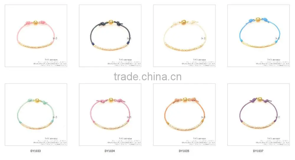 2016 custom design colorful leather silver or gold plated brass bracelet