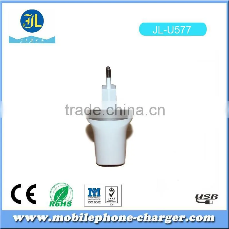 Universal power adapter mobile phone USB travel charger with 2 USB port