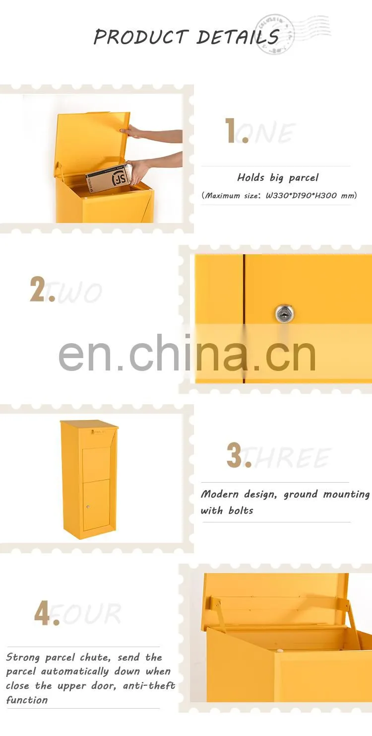Wholesale Custom Outdoor Steel Metal Parcel Post Letter Mail Drop Delivery Box