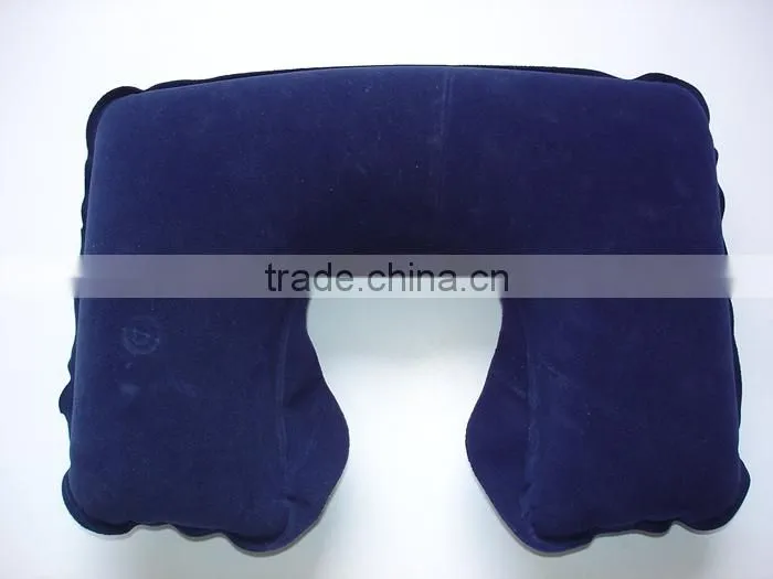 High Quality Neck Pillow,U Shape Inflatable Pillow,Custom PVC + Flocking Inflatable Travel Pillow