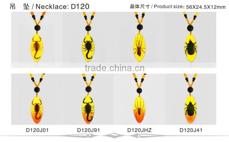 New wholesale fashion lovely necklace with real insect