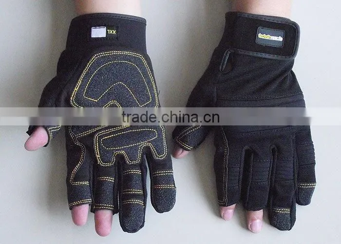 Anti Shock leather palm carpenter, Plumbing and Heavy duty Mechanic Work Gloves