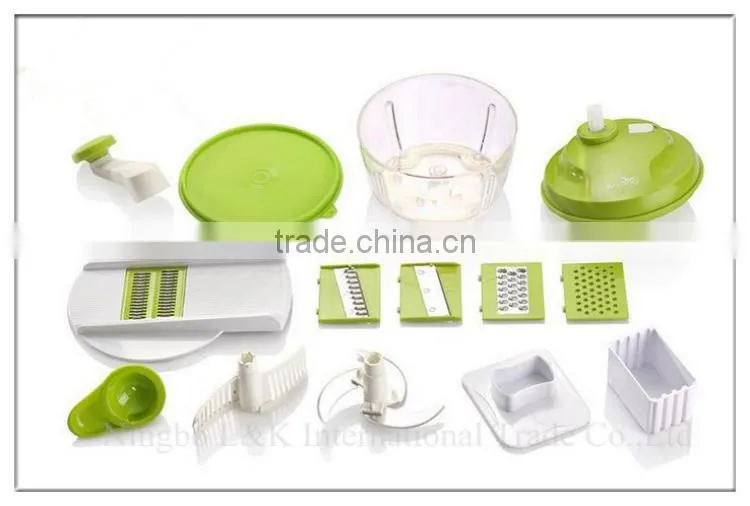 Multi-function plastic food manual vegetable chopper /salad maker /vegetable slicer set