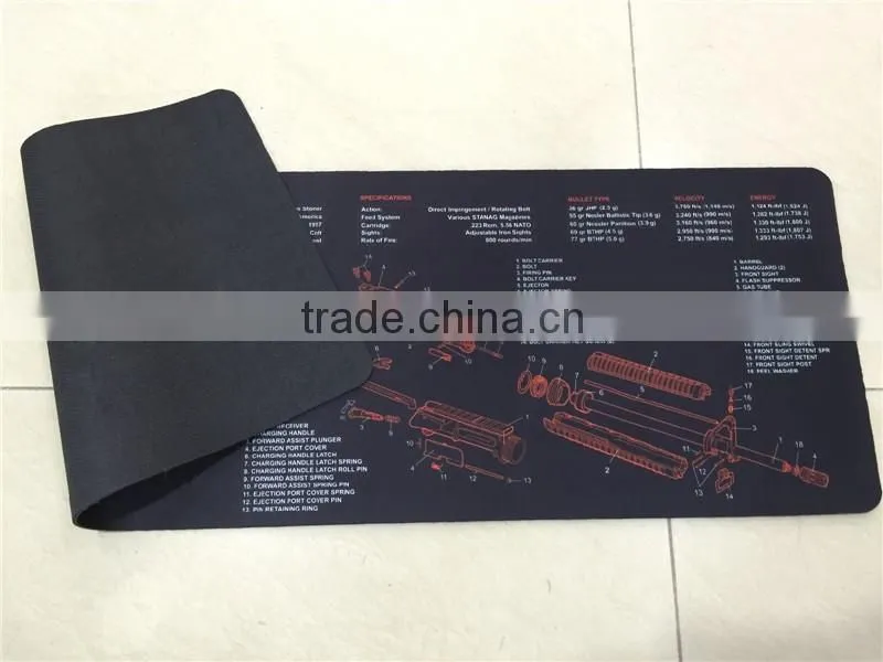 Custom design printed AR-15,AK47,Glcok,1911 gun cleaning mat,gun mat for rifle & pistol preparing and cleaning