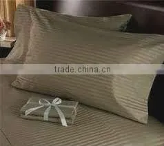 Hotel 100% Cotton Plain White 1cm Stripes Satin Hotel Pillow Case