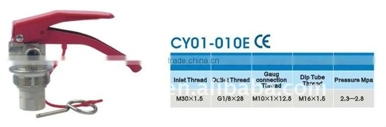 CE red handle fire extinguisher valve