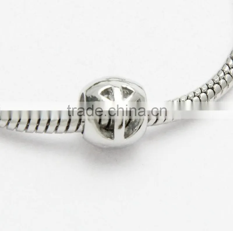 Round Hollow Large Hole Metal Beads, DIY Zinc Alloy Necklace & Bracelets Beads Accessories