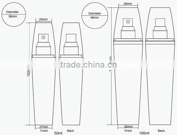 Cosmetic acrylic luxury 15ml 30ml 50ml 100ml lotion bottle