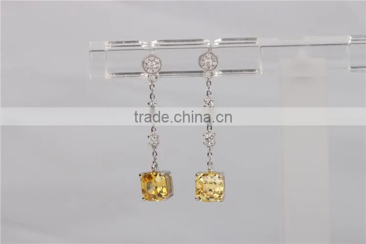 simple design handmade crystal earrings zirconia silver