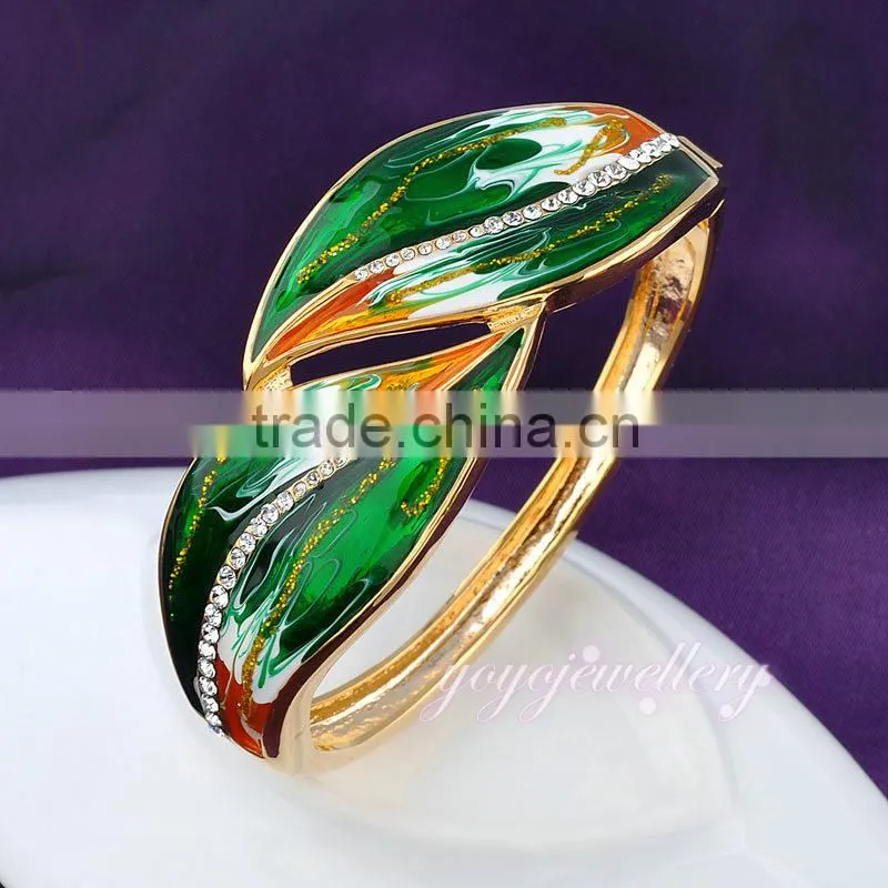 Leaf shap brass gold plated indian fashion fake gold bangle
