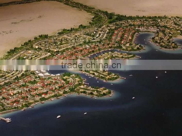 city planning model with digital projection technology:EMAAR`s Saudi program model