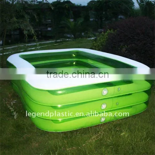 inflatable 3-ring rectangular play pool