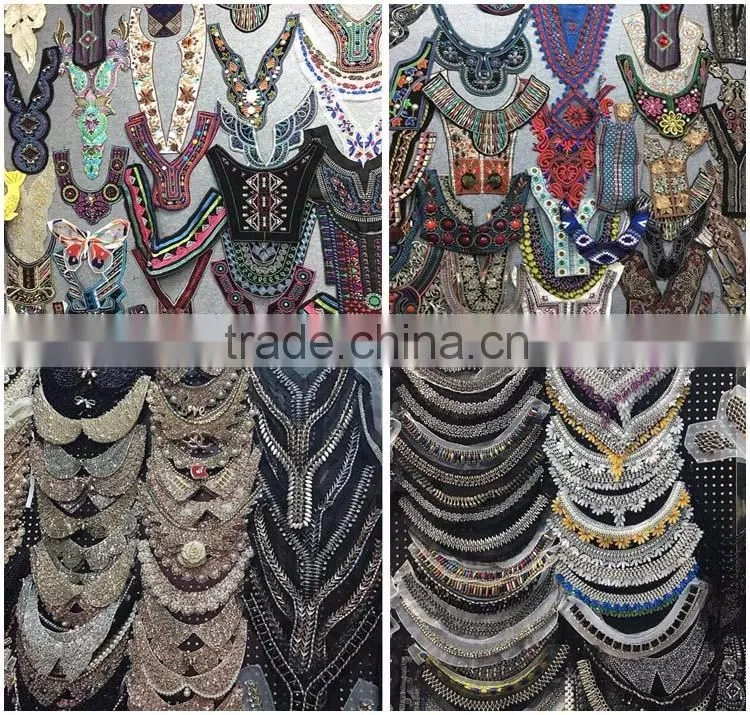 Factory Cheap 10.5*7.5cm Water Suloble Floral Nylon Small U shape collar motif