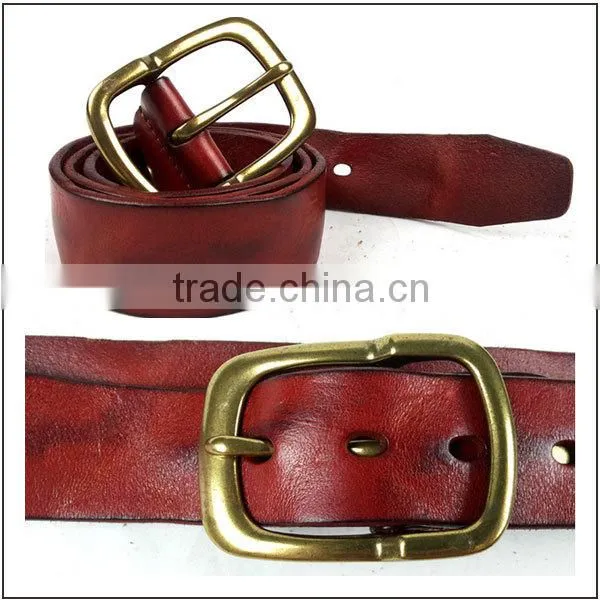 Genuine leather men's fashion belt with designer belt buckles