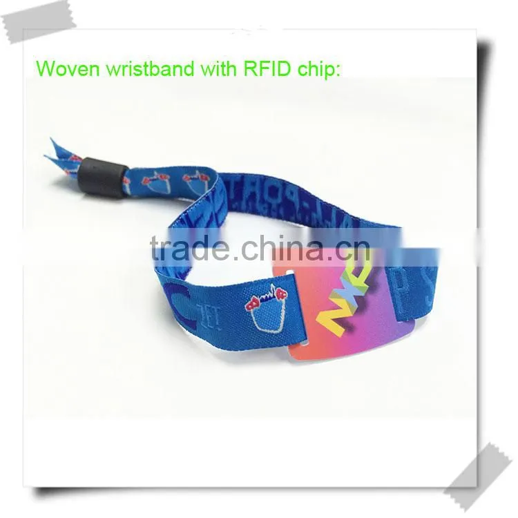 Fashion personalized woven fabric bracelets/music festival fabric wristband woven bracelet