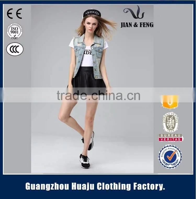 2016 Summer Cheap Womens Denim Vest With Hood for sale