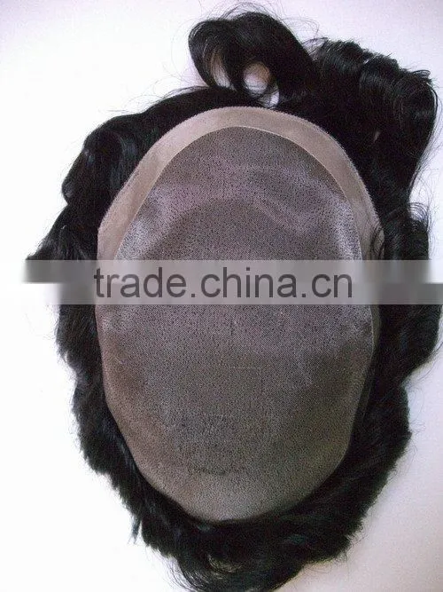 100% Indian hair thin skin invisible toupee for men in stock