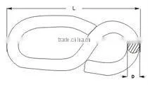 Stainless Steel AISI 304 316 Wire Rope 8 Shaped Hook Snap Hook ,Spring Hook in Carabiner Rigging
