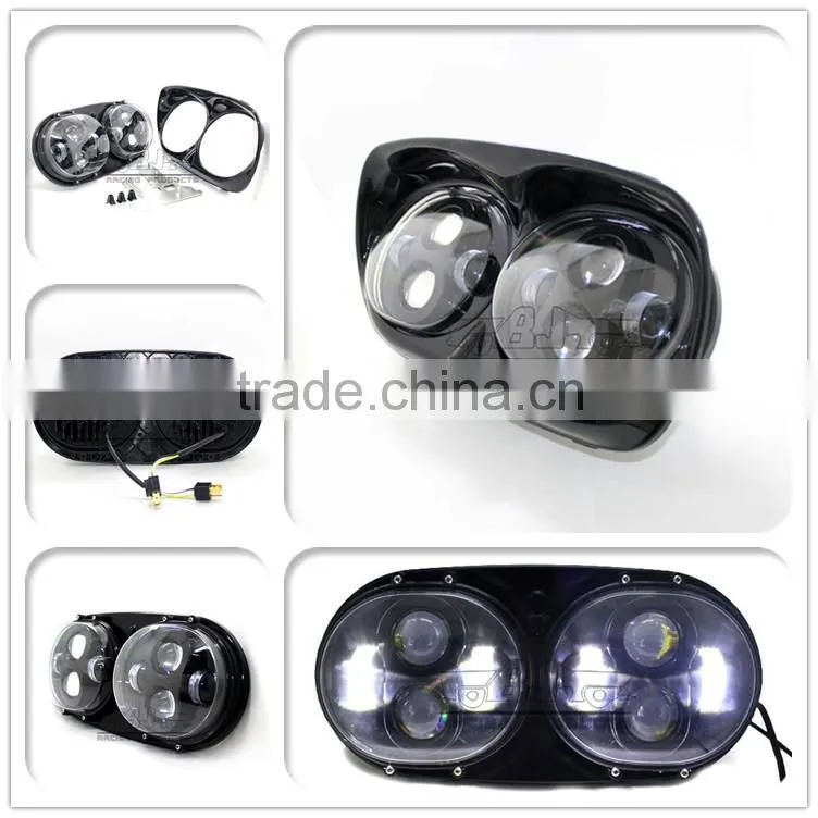 BJ-HL-018 Waterproof Ultra Bright Aluminum Housing Clear PC Lens Black LED Motorcycle Headlight