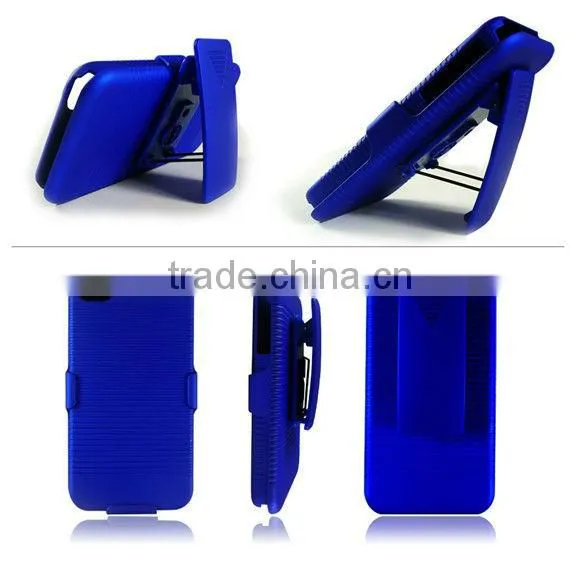 2 Parts Snap-on Hard Rubberized Slide Case with Swivel Belt Clip Holster for Nokia Lumia 710 with kickstand function
