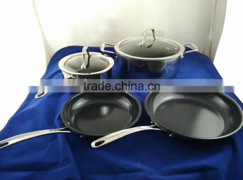 Triple Stainless Steel(3 layers) Nonstick Frying pan Saucepan Saucepot Casserole Cookware set