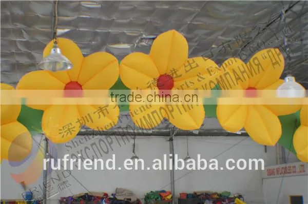 Yellow Wedding Inflatable Arch wholesale flower festival opening ceremony