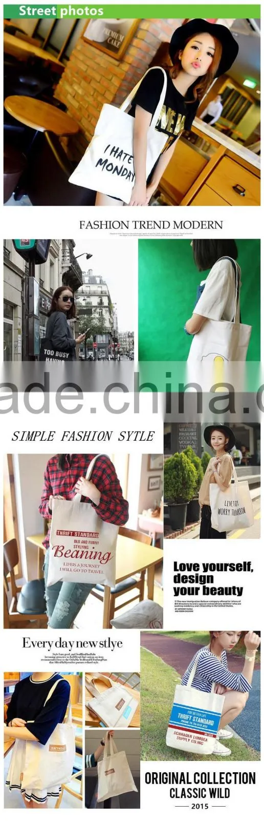 PP woven fabric with lamination shopping bag ,with cover ,webbing PP handle ,with CMYK printing