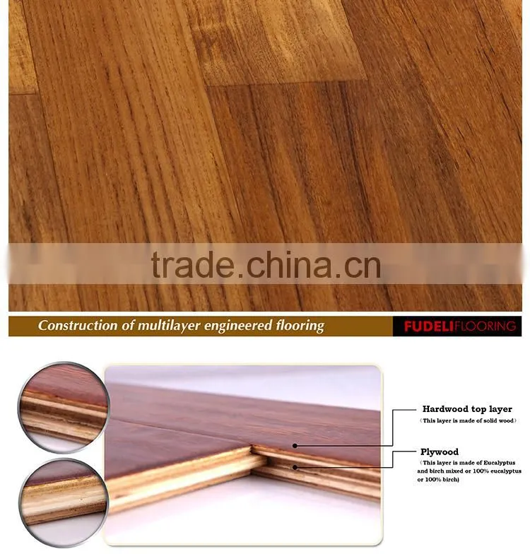 Top class Formaldehyde E1 grade FSC Certified Unique design engineering wood floor