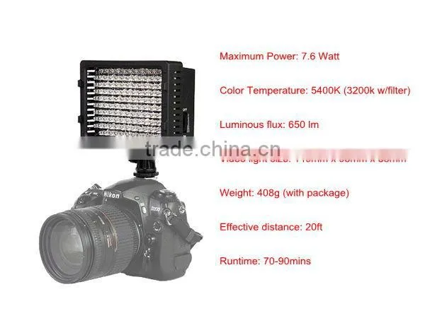 Pro CN-126 LED camera video lamp light for Nikon Canon