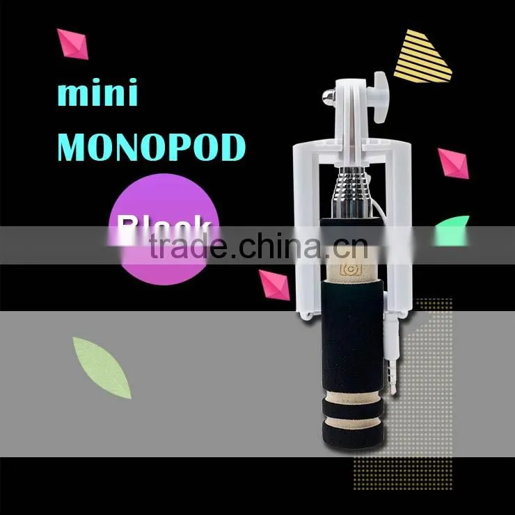 Mini Handheld Wired Remote Phone Selfie Stick Monopod Extendable For Android IOS