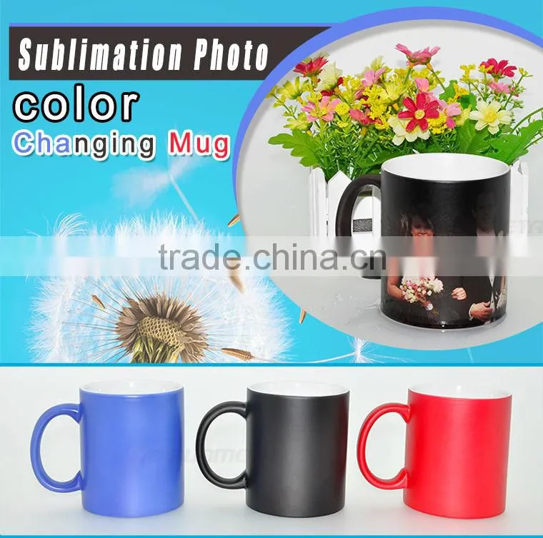 Sunmeta whole sale sublimation matte 11oz color changing magic mug