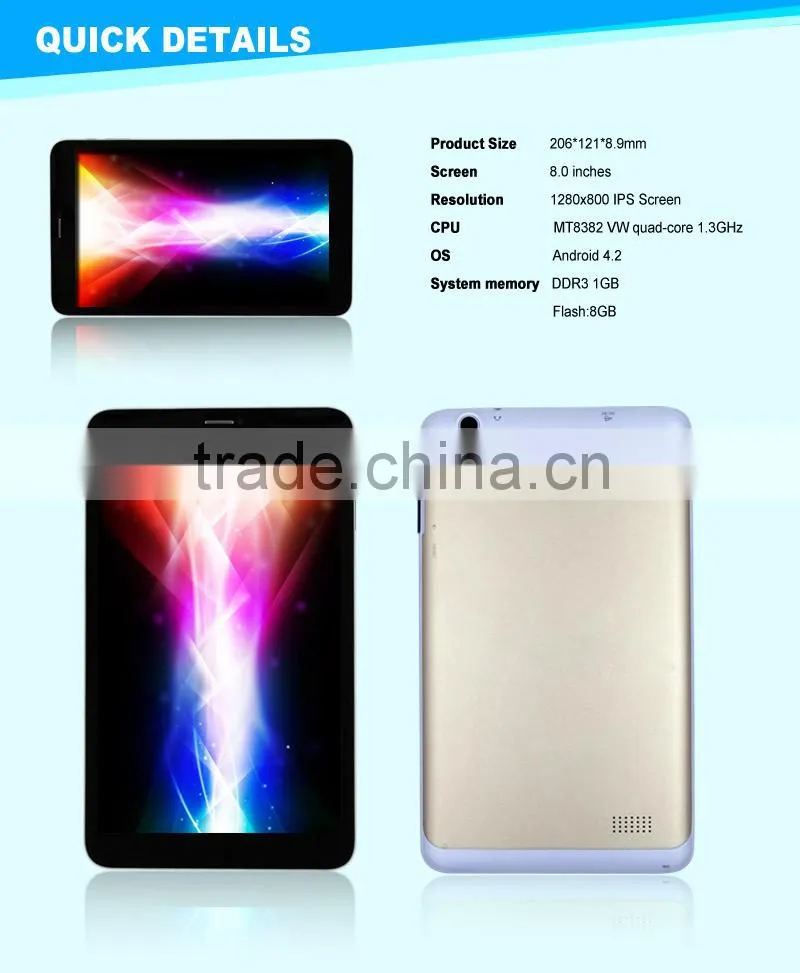 hot selling 7 inch 1024*600 MTK8312 dual core 1.3GHZ touch screen for tablet pc