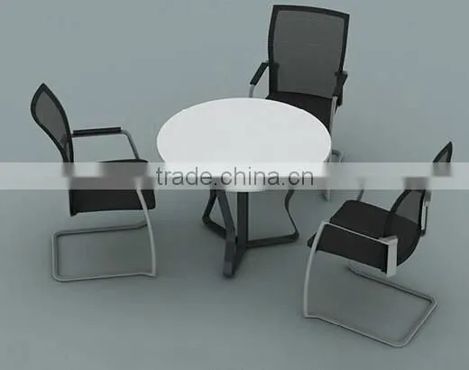 Modern design small round coffee table with metal legs