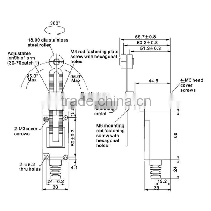 adjustable Roller lever omron limit switch HL-5030